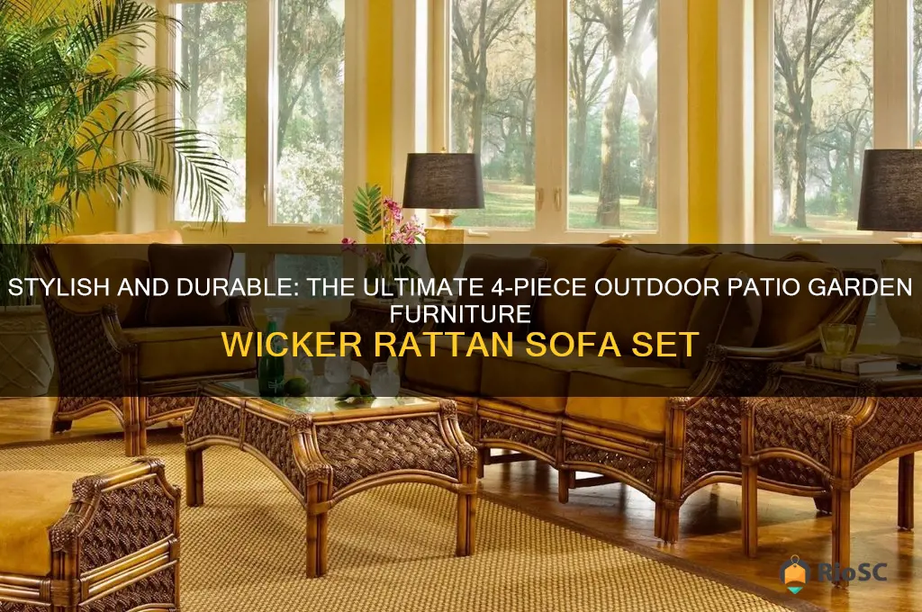 4pc outdoor patio garden furniture wicker rattan sofa best choice