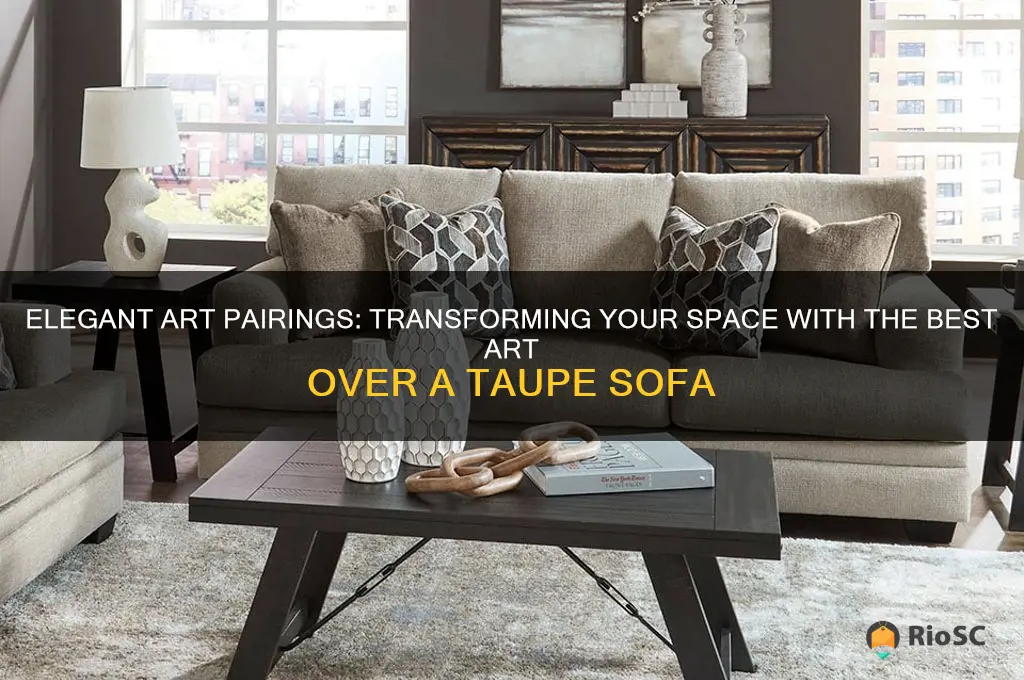 best art over taupe sofa