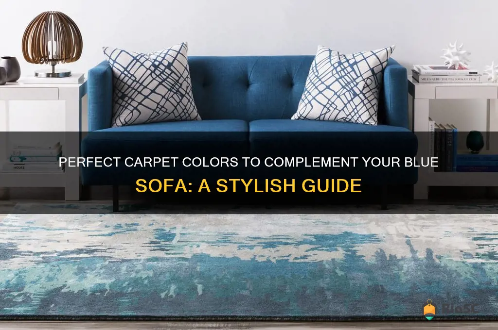 best carpet colour for blue sofa