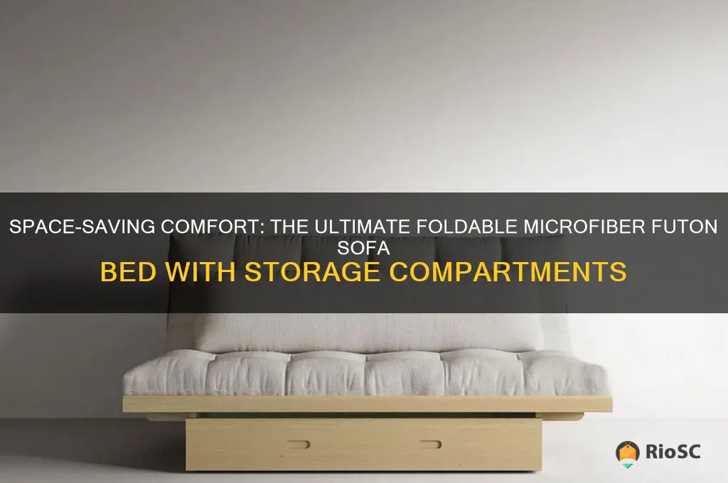 best choice foldable microfiber futon sofa bedw storage compartments