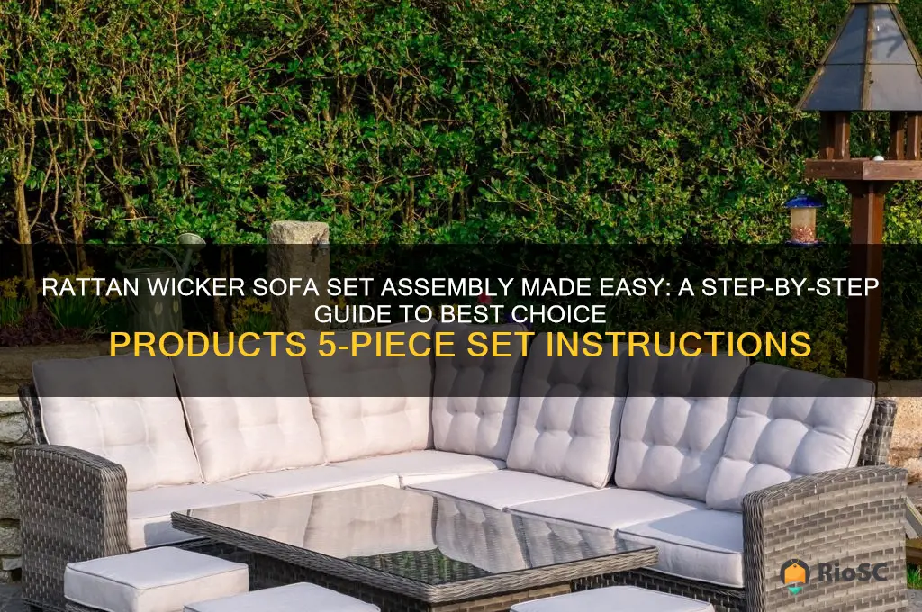 best choice products 5pc rattan wicker sofa set instructions