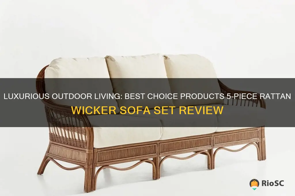 best choice products 5pc rattan wicker sofa set