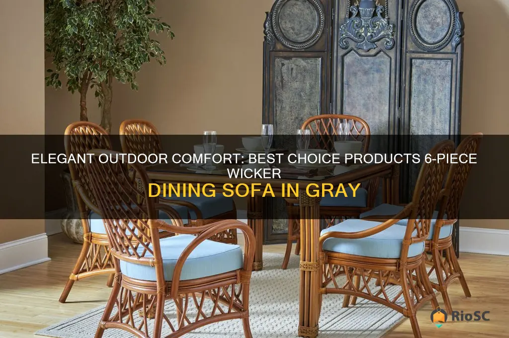 best choice products 6-piece wicker dining sofa gray
