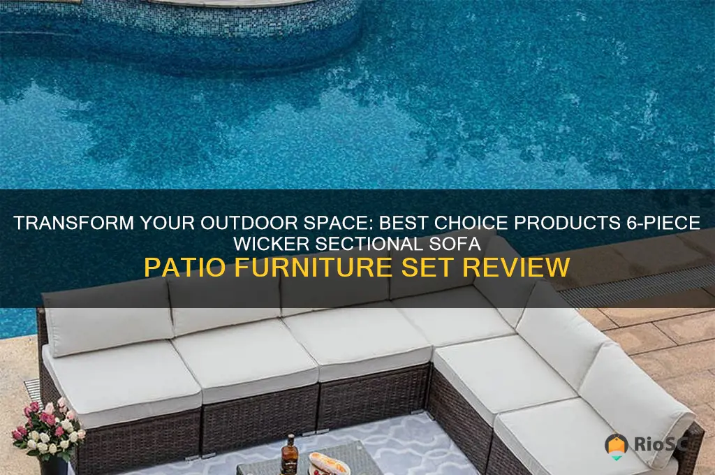 best choice products 6-piece wicker sectional sofa patio furniture set