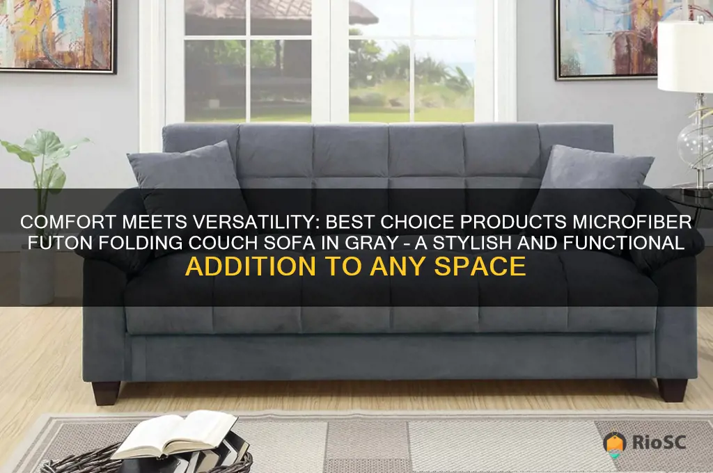 best choice products microfiber futon folding couch sofa gray