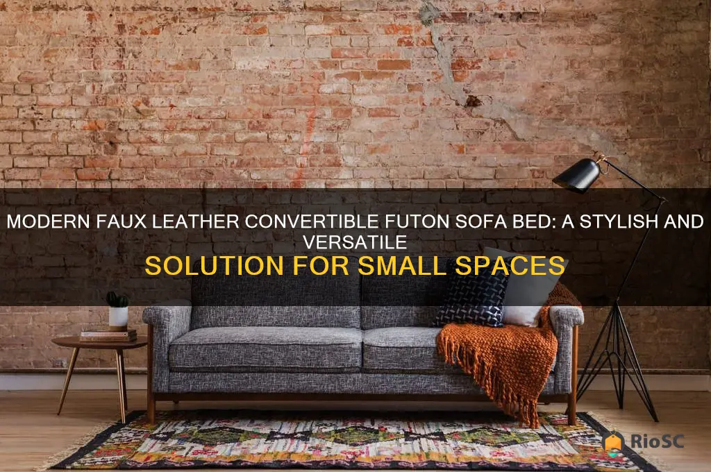 best choice products modern faux leather convertible futon sofa bed