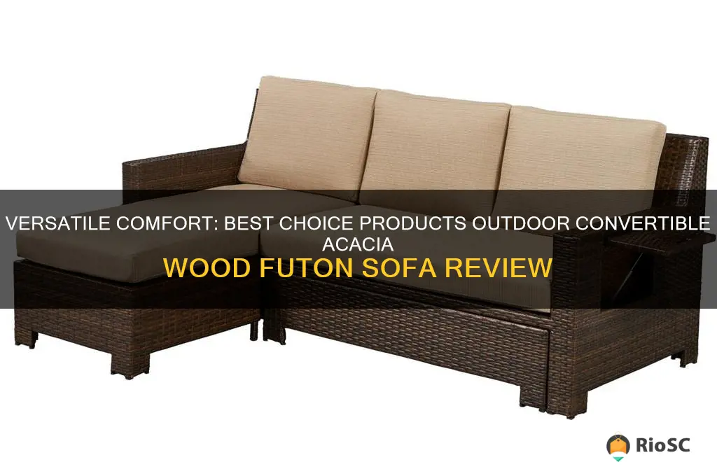best choice products outdoor convertible acacia wood futon sofa