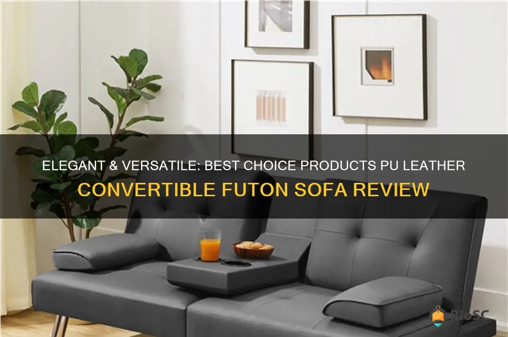 best choice products pu leather convertible futon sofa