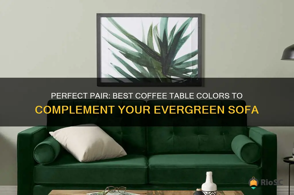 best coffee table color for evergreen sofa