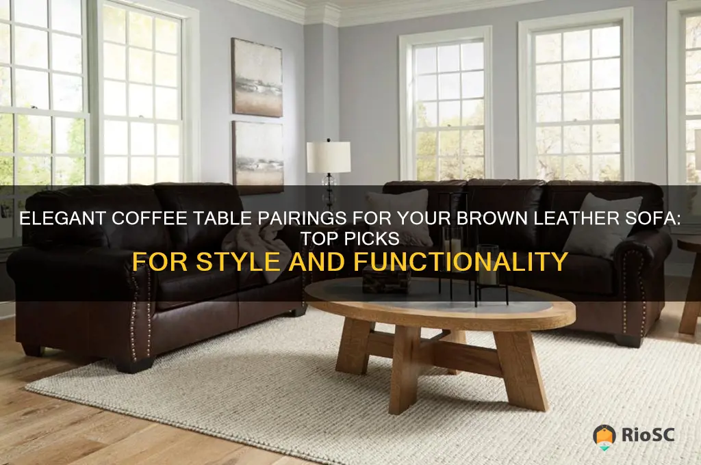 best coffee table with brown leather sofa