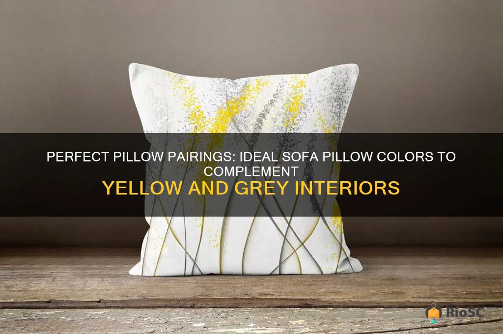 best color of sofa pillow for yellow and grey