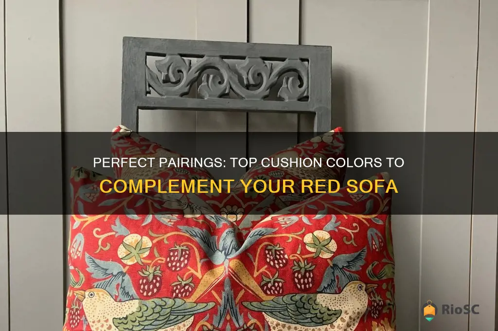 best colour cushions for red sofa