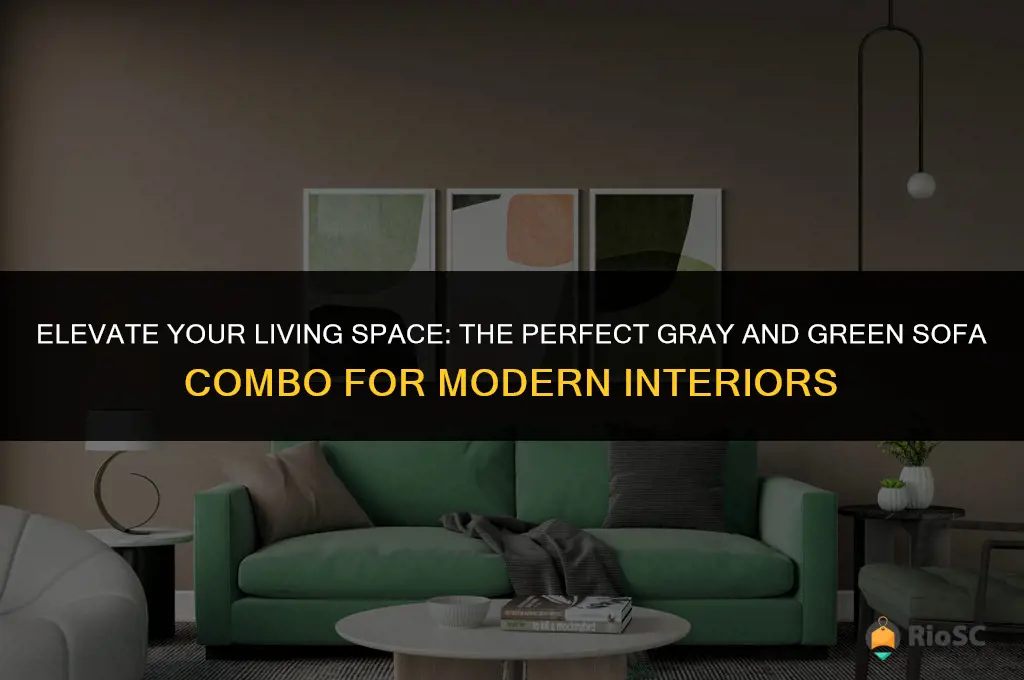 best gray with green sofa