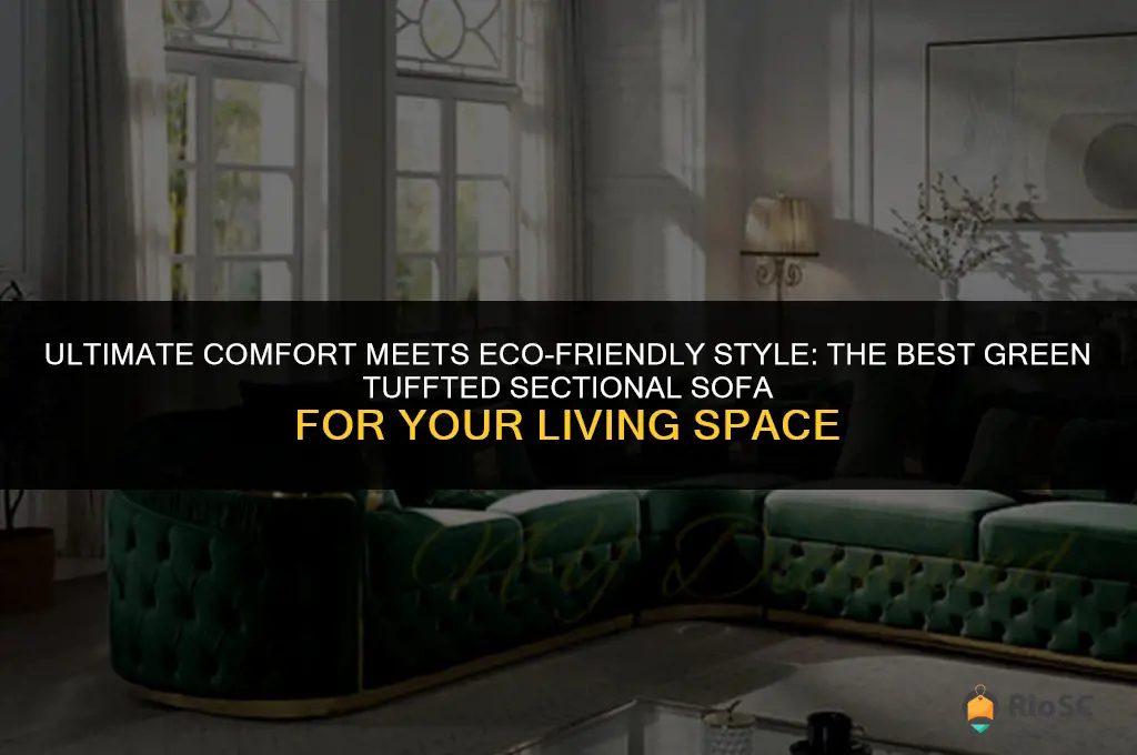 best green tuffted sectional sofa