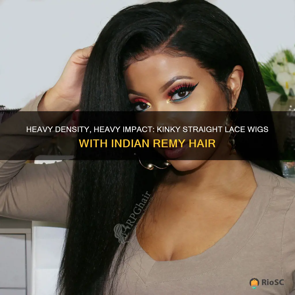 best lace wig heavy density kinky straight indian remy hair