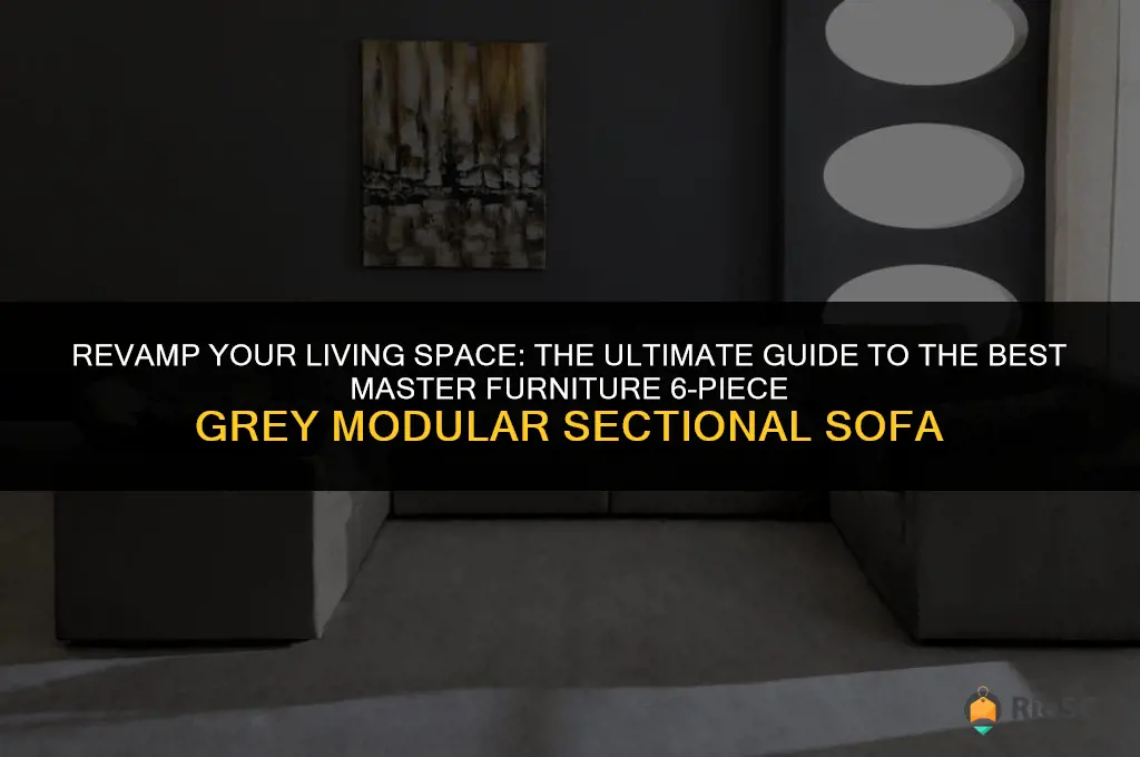 best master furniture 6-piece grey modular sectional sofa
